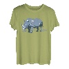 Blaues Nashorn auf blauem Gras, blaues Nashorn-Zeichen-Design T-Shirt