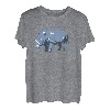 Blaues Nashorn auf blauem Gras, blaues Nashorn-Zeichen-Design T-Shirt