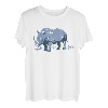 Blaues Nashorn auf blauem Gras, blaues Nashorn-Zeichen-Design T-Shirt