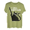 I Call Shotgun Lustig Ironic Crazy Cat Guns Party Tier T-Shirt