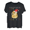 Shiba Inu Weihnachtsmannmütze Ugly Christmas Pyjama Lustiger Hund Meme T-Shirt