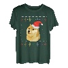 Shiba Inu Weihnachtsmannmütze Ugly Christmas Pyjama Lustiger Hund Meme T-Shirt