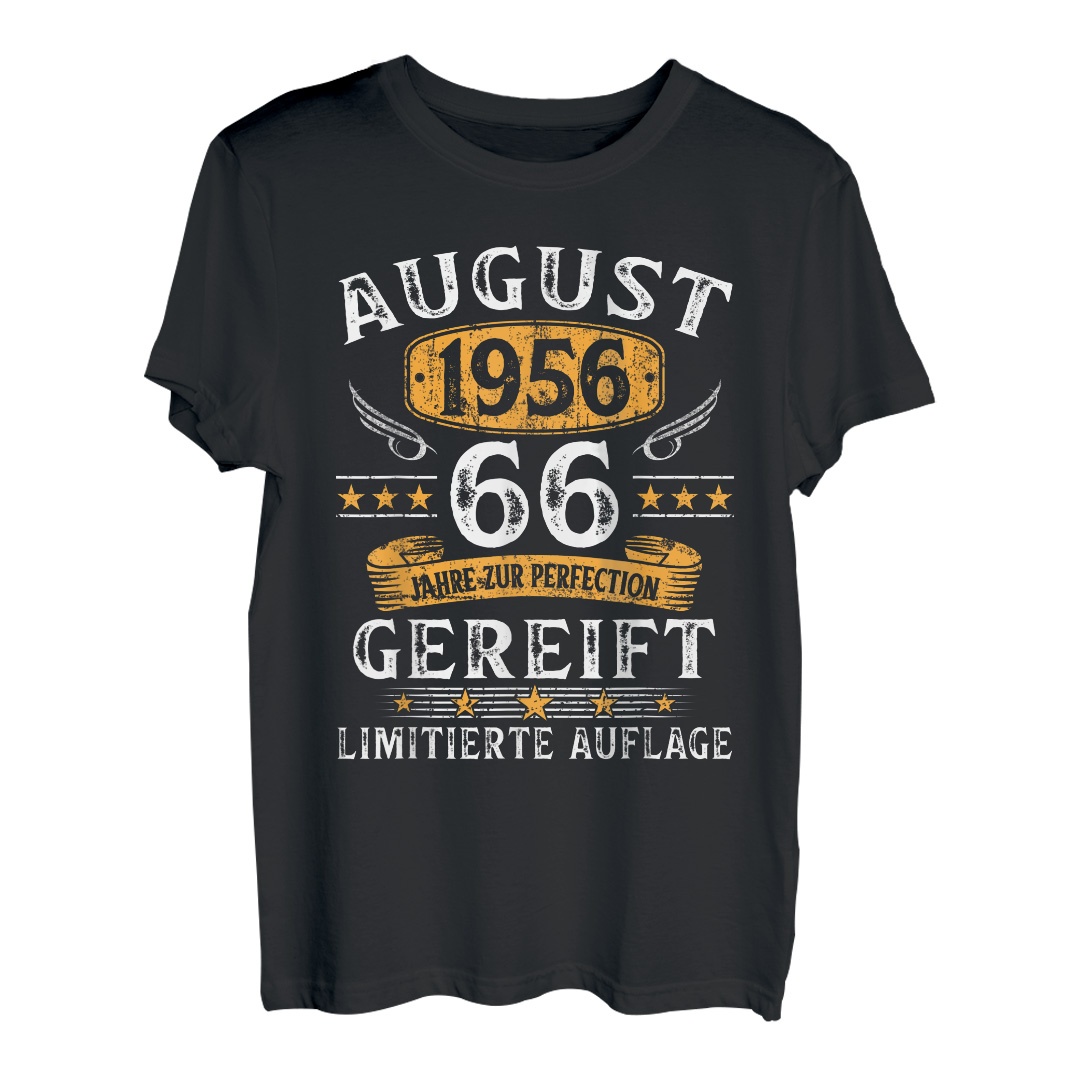 August 1956 Vintage 66 Geburtstag Geschenke Männer Frauen T-Shirt