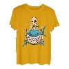Skelett reitet auf einem Haifisch Halloween Kostüm Party T-Shirt