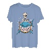 Skelett reitet auf einem Haifisch Halloween Kostüm Party T-Shirt