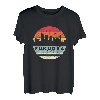 Vintage Fukuoka Skyline-Silhouette T-Shirt