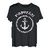 Herren Papitän Papi Vater Kapitän Familie Kinder Ankündigung Retro T-Shirt