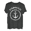 Herren Papitän Papi Vater Kapitän Familie Kinder Ankündigung Retro T-Shirt