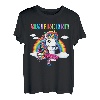 Süßes Einhorn tanzt im Regenbogen-Hapfox. T-Shirt