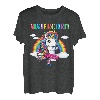 Süßes Einhorn tanzt im Regenbogen-Hapfox. T-Shirt