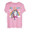 Süßes Einhorn tanzt im Regenbogen-Hapfox. T-Shirt