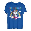 Süßes Einhorn tanzt im Regenbogen-Hapfox. T-Shirt