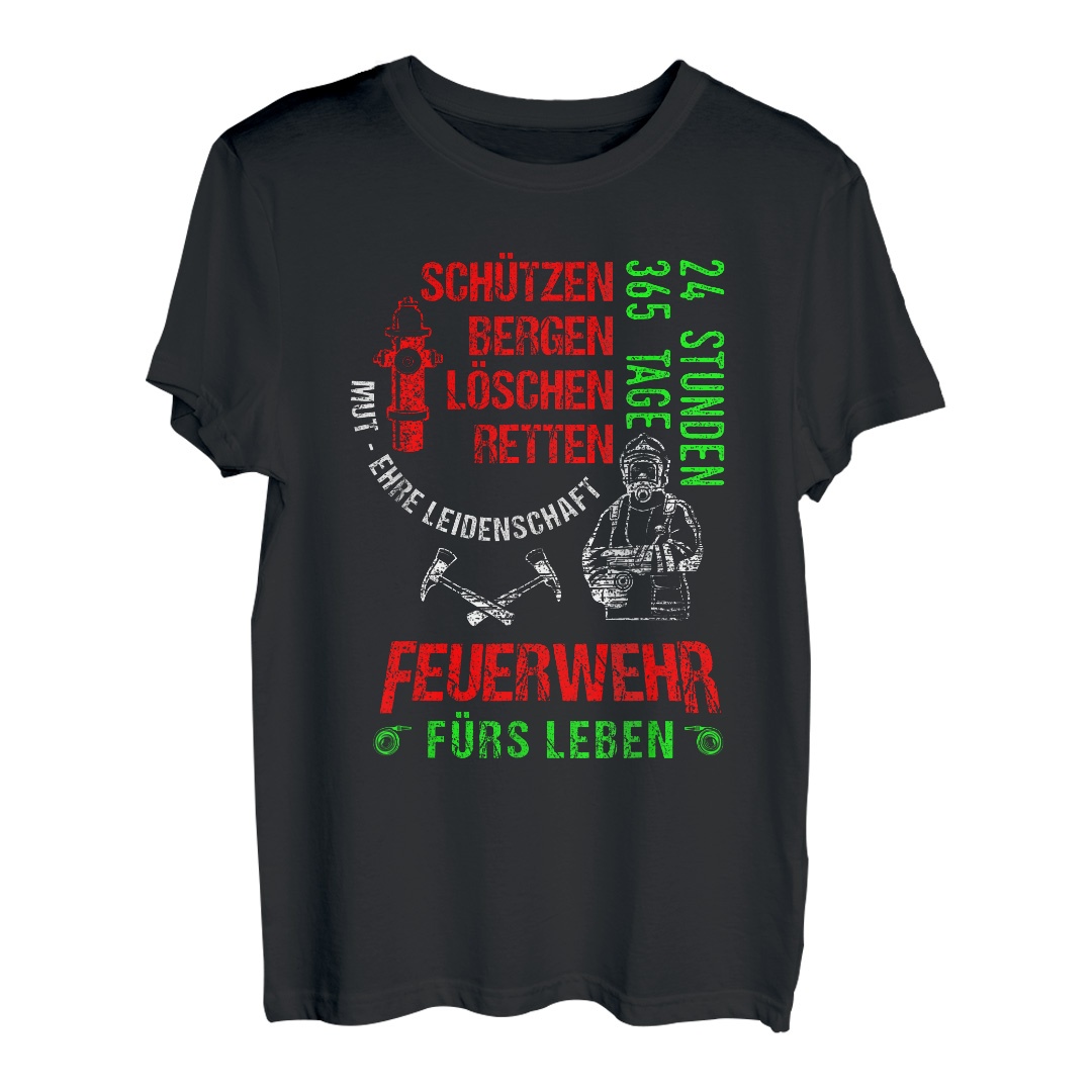 Herren Feuerwehr Feuerwehrmann Feuerwehrfrau Feuerwehrauto Geschenk T-Shirt