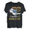 Happy Hanucat Hanukkah Jüdische Katzen Menora Chanukka Kerze T-Shirt