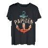 Herren Papitän | Papa und Kapitän Lustiges Retro Anker Vatertag T-Shirt