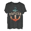 Herren Papitän | Papa und Kapitän Lustiges Retro Anker Vatertag T-Shirt