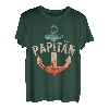 Herren Papitän | Papa und Kapitän Lustiges Retro Anker Vatertag T-Shirt