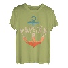 Herren Papitän | Papa und Kapitän Lustiges Retro Anker Vatertag T-Shirt