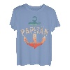 Herren Papitän | Papa und Kapitän Lustiges Retro Anker Vatertag T-Shirt