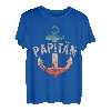 Herren Papitän | Papa und Kapitän Lustiges Retro Anker Vatertag T-Shirt