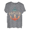 Herren Papitän | Papa und Kapitän Lustiges Retro Anker Vatertag T-Shirt