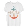 Herren Papitän | Papa und Kapitän Lustiges Retro Anker Vatertag T-Shirt