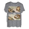 Fliegendes Spaghettimonster VS Erschaffung von Adam komisch T-Shirt