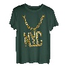 New York City Golden Hip Hop Halskette Kette Outfit Grafik T-Shirt