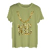 New York City Golden Hip Hop Halskette Kette Outfit Grafik T-Shirt