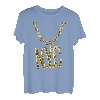 New York City Golden Hip Hop Halskette Kette Outfit Grafik T-Shirt