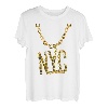New York City Golden Hip Hop Halskette Kette Outfit Grafik T-Shirt