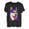 Husky buntes Pop Art Porträt für Hundebesitzer Chukcha Sibe T-Shirt