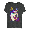 Husky buntes Pop Art Porträt für Hundebesitzer Chukcha Sibe T-Shirt