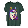 Husky buntes Pop Art Porträt für Hundebesitzer Chukcha Sibe T-Shirt