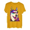 Husky buntes Pop Art Porträt für Hundebesitzer Chukcha Sibe T-Shirt