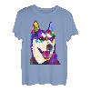 Husky buntes Pop Art Porträt für Hundebesitzer Chukcha Sibe T-Shirt