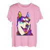 Husky buntes Pop Art Porträt für Hundebesitzer Chukcha Sibe T-Shirt