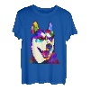Husky buntes Pop Art Porträt für Hundebesitzer Chukcha Sibe T-Shirt