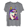 Husky buntes Pop Art Porträt für Hundebesitzer Chukcha Sibe T-Shirt