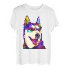 Husky buntes Pop Art Porträt für Hundebesitzer Chukcha Sibe T-Shirt