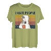 Ich hasse Menschen Bull Terrier Hass Retro Vintage T-Shirt