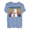 Ich hasse Menschen Bull Terrier Hass Retro Vintage T-Shirt