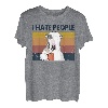 Ich hasse Menschen Bull Terrier Hass Retro Vintage T-Shirt