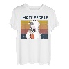 Ich hasse Menschen Bull Terrier Hass Retro Vintage T-Shirt