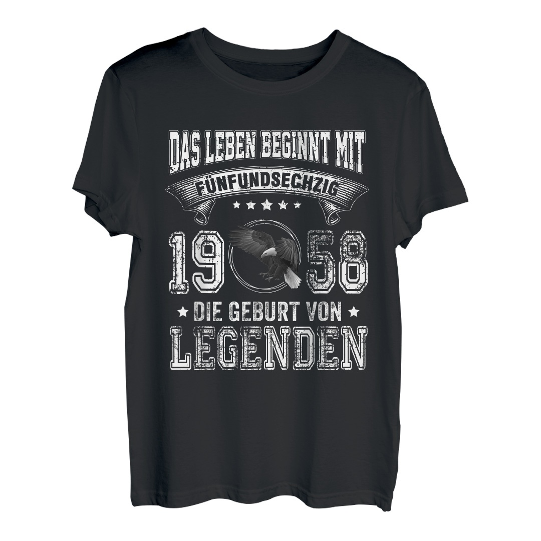 Das Leben Beginnt Mit 65 Jahre 1958 Die Geburt Von Legenden T-Shirt