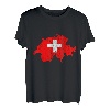 Swiss Map Outline Swiss Pride Schweizer Flagge T-Shirt
