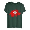 Swiss Map Outline Swiss Pride Schweizer Flagge T-Shirt