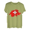 Swiss Map Outline Swiss Pride Schweizer Flagge T-Shirt