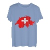 Swiss Map Outline Swiss Pride Schweizer Flagge T-Shirt