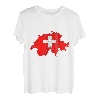 Swiss Map Outline Swiss Pride Schweizer Flagge T-Shirt